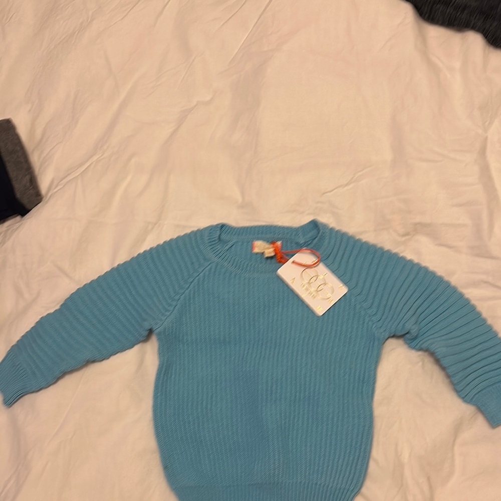 Blue Ribbed Sweater
